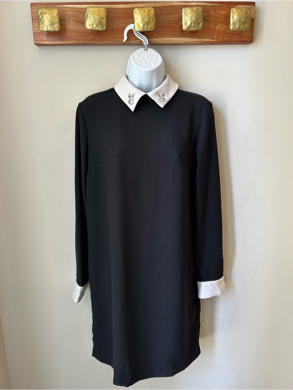 Victoria Beckham for Target Bunny Collar Shift Dress Black Size Small